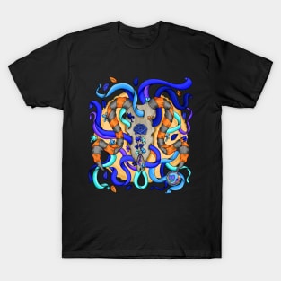 The Ram - Día De Los Muertos - Natures Colors - Ram Skull Head T-Shirt